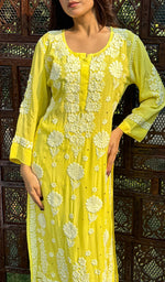 Load image into Gallery viewer, Asma Women&#39;s Lucknowi Handcrafted Crepe Chikankari Kurti- HONC0249487
