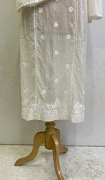 Load image into Gallery viewer, Fariah Women&#39;s Lucknowi Handcrafted Mul Chanderi Chikankari Gown - HONC0160035
