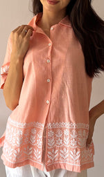 Load image into Gallery viewer, Women's Lakhnavi Handcrafted Cotton Chikankari Top - HONC0354115
