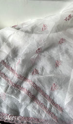 Load image into Gallery viewer, Women&#39;s Lakhnavi Handcrafted Pure Organza Chikankari Unstitched Kurta And Dupatta Set- HONC0316458
