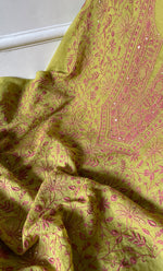 Load image into Gallery viewer, Women&#39;s Lakhnavi Handcrafted Chanderi Silk Unstitched Chikankari Kurta And Dupatta Set - HONC0294446
