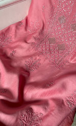 Load image into Gallery viewer, Women&#39;s Lakhnavi Handcrafted Chanderi Silk Unstitched Chikankari Kurta And Dupatta Set - HONC0307156
