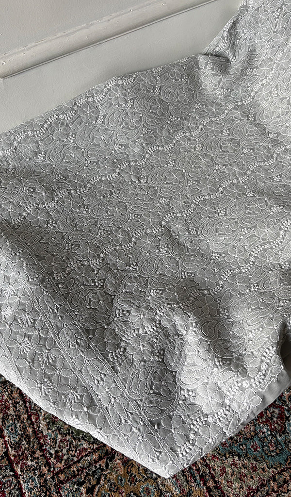 Women's Lakhnavi Handcrafted Unstitched Cotton Chikankari Suit Material - HONC0348582