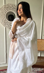 将图像加载到图库查看器中， Women's Lucknowi Handcrafted Cotton Chikankari Dupatta - HONC0169830