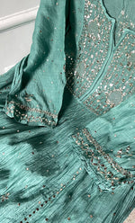 Load image into Gallery viewer, Women's Lakhnavi Handcrafted Mul Chanderi Semi - Stitched Kurta And Dupatta Set - HONC0323624