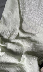 将图像加载到图库查看器中， Women&#39;s Lakhnavi Handcrafted Maheshwari Mul Chanderi Semi - Stitched Kurta And Dupatta Set - HONC0286669
