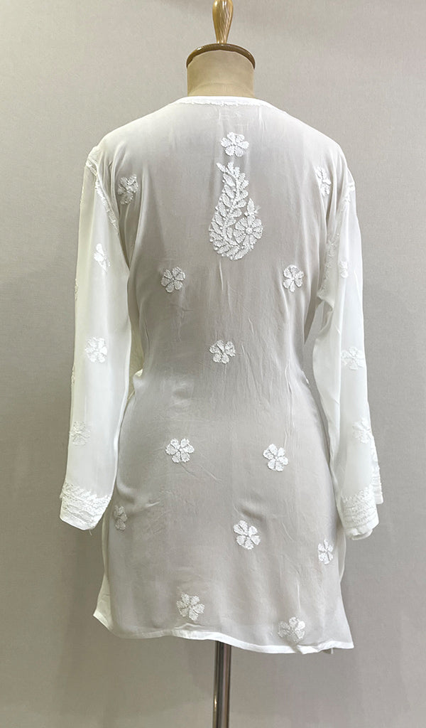 Women's Lucknowi Handcrafted Viscose Georgette Chikankari Top - HONC0199690