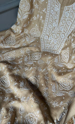 将图像加载到图库查看器中， Women&#39;s Lakhnavi Handcrafted Munga Silk Chikankari Kurta And Dupatta Set- HONC0272992
