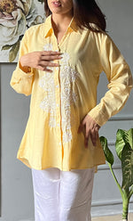 Load image into Gallery viewer, Women&#39;s Lakhnavi Handcrafted Cotton Chikankari Top - HONC0308392

