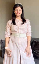 Load image into Gallery viewer, Niyat Women&#39;s Lucknowi Handcrafted Cotton Chikankari Long Dress - HONC0308850
