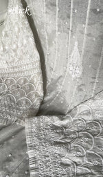 Load image into Gallery viewer, Women's Lakhnavi Handcrafted Tissue Chanderi Semi-Stitched Anarkali And Dupatta Set - HONC0323649