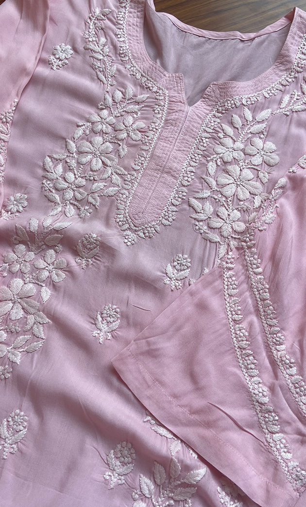 Women's Lucknowi Handcrafted Modal Cotton Chikankari Kurti - HONC0298708