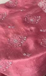 Load image into Gallery viewer, Women&#39;s Lakhnavi Handcrafted Pure Organza Chikankari Unstitched Kurta And Dupatta Set- HONC0314168
