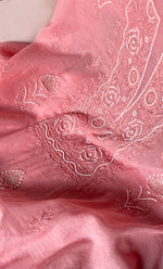 Load image into Gallery viewer, Women&#39;s Lakhnavi Handcrafted Mul Chanderi Unstitched Chikankari Full Suit Material - HONC0314658
