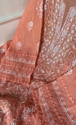 Load image into Gallery viewer, Women's Lakhnavi Handcrafted Mul Chanderi Semi - Stitched Kurta And Dupatta Set - HONC0284762