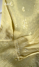 Load image into Gallery viewer, Saziya Women's Lakhnavi Handcrafted Mul Chanderi Semi - stitched Chikankari Full Suit Material - HONC0321283