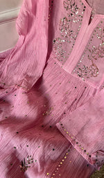 Load image into Gallery viewer, Women's Lakhnavi Handcrafted Mul Chanderi Semi - Stitched Kurta And Dupatta Set - HONC0288567