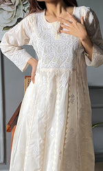 将图像加载到图库查看器中， Women&#39;s Lucknowi Handcrafted Cotton Chikankari Kurti - HONC0302846
