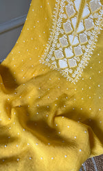 Load image into Gallery viewer, Jazba Women&#39;s Lakhnavi Handcrafted Mul Chanderi Unstitched Kurta And Dupatta Set- HONC0298592
