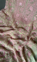 Load image into Gallery viewer, Women&#39;s Lakhnavi Handcrafted Pure Organza Chikankari Unstitched Kurta And Dupatta Set- HONC0296105
