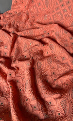 Load image into Gallery viewer, Women's Lakhnavi Handcrafted Viscose Georgette Chikankari Full Suit Material - HONC0271095