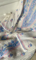 Load image into Gallery viewer, Women&#39;s Lakhnavi Handcrafted Mul Chanderi Semi - stitched Kurta And Dupatta Set- HONC0314874
