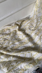 Load image into Gallery viewer, Fatima Women's Lakhnavi Handcrafted Mul Chanderi Unstitched Kurta And Dupatta Set - HONC0344584