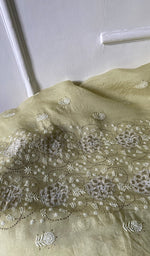 Load image into Gallery viewer, Women's Lakhnavi Handcrafted Pure Organza Chikankari Unstitched Kurta And Dupatta Set- HONC0331155