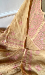 Load image into Gallery viewer, Women's Lakhnavi Handcrafted Mul Chanderi Semi-Stitched Kurta And Dupatta Set - HONC0284708
