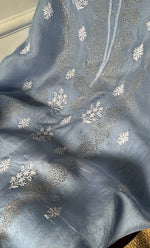 Load image into Gallery viewer, Afeera Women&#39;s Lakhnavi Handcrafted Pure Organza Chikankari Unstitched Kurta And Dupatta Set- HONC0302226
