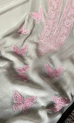 将图像加载到图库查看器中， Women's Lakhnavi Handcrafted Unstitched Mul Chanderi Kurta And Dupatta Set - HONC0302863