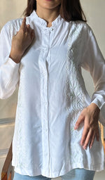Load image into Gallery viewer, Women&#39;s Lakhnavi Handcrafted Cotton Chikankari Top - HONC0297840
