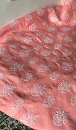 将图像加载到图库查看器中， Women's Lakhnavi Handcrafted Cotton Unstitched Chikankari Suit Material - HONC0360785