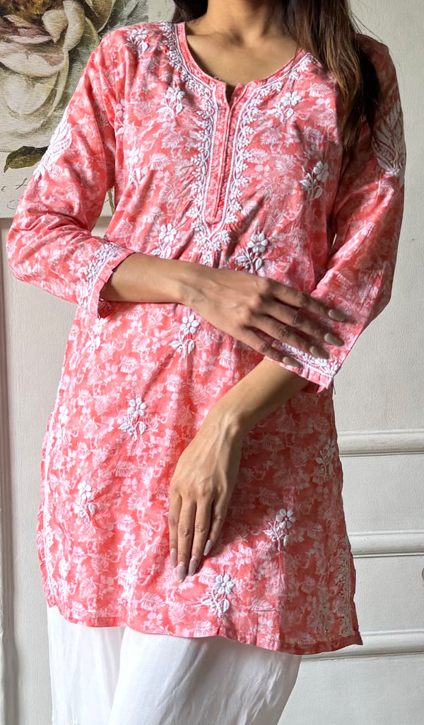 Women's Lakhnavi Handcrafted Cotton Chikankari Top - HONC0346976