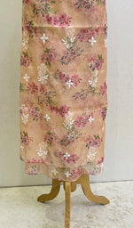 Load image into Gallery viewer, Women&#39;s Lakhnavi Handcrafted Organza Chikankari Unstitched Kurti Fabric - HONC0165656
