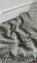 Load image into Gallery viewer, Women's Lakhnavi Handcrafted Mul Chanderi Unstitched Chikankari Full Suit - HONC0353415