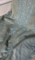Load image into Gallery viewer, Women&#39;s Lakhnavi Handcrafted Tissue Chanderi Chikankari Suit Material - HONC0275992

