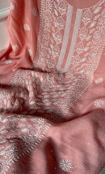 Load image into Gallery viewer, Women&#39;s Lakhnavi Handcrafted Mul Chanderi UnStitched Kurta And Dupatta Set - HONC0307409
