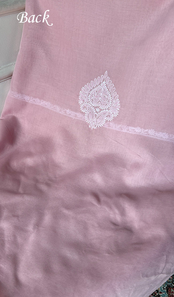Women's Lakhnavi Handcrafted Cotton Unstitched Chikankari Suit Material - HONC0374489