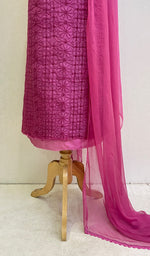 Load image into Gallery viewer, Women&#39;s Lakhnavi Handcrafted Tussar Silk Chikankari Kurta And Dupatta Set-HONC087987