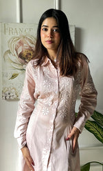Load image into Gallery viewer, Niyat Women&#39;s Lucknowi Handcrafted Cotton Chikankari Long Dress - HONC0308850
