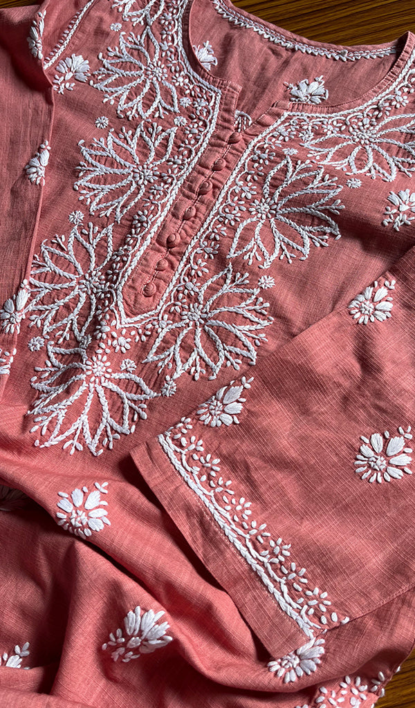 Women's Lucknowi Handcrafted Cotton Chikankari Kurti - HONC0301007