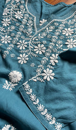 将图像加载到图库查看器中， Women&#39;s Lucknowi Handcrafted Cotton Chikankari Kurti - HONC0300978
