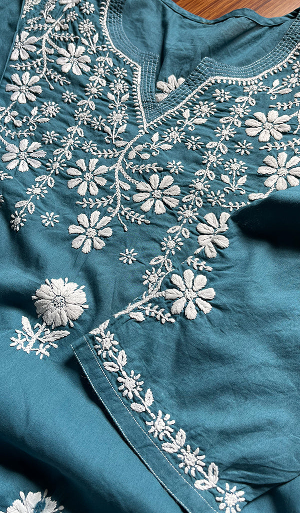 Women's Lucknowi Handcrafted Cotton Chikankari Kurti - HONC0300978