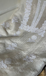 Load image into Gallery viewer, Afeera Women&#39;s Lakhnavi Handcrafted Pure Organza Chikankari Unstitched Kurta And Dupatta Set- HONC0302221

