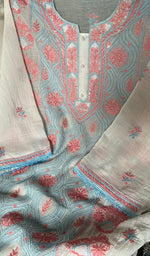 Load image into Gallery viewer, Women's Lakhnavi Handcrafted Mul Chanderi Semi - Stitched Kurta And Dupatta Set - HONC0365518