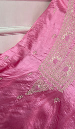 Load image into Gallery viewer, Women's Lakhnavi Handcrafted Tussar Silk Chikankari Kurta And Dupatta Set - HONC0331051