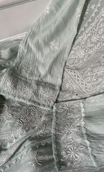 Load image into Gallery viewer, Women&#39;s Lakhnavi Handcrafted Mul Chanderi Semi - Stitched Kurta And Dupatta Set - HONC0305164
