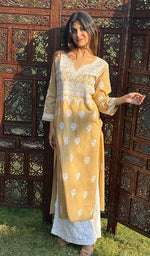 将图像加载到图库查看器中， Women&#39;s Lucknowi Handcrafted Cotton Chikankari Kurti - HONC0231790
