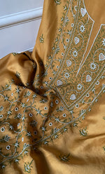 Load image into Gallery viewer, Women&#39;s Lakhnavi Handcrafted Mul Chanderi Chikankari Full Suit Material - HONC0307414
